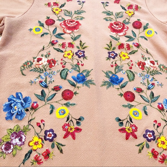 Zara Basic blush pink floral mini dress large - Picture 5 of 6